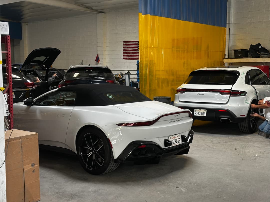 Aston Martin in the shop